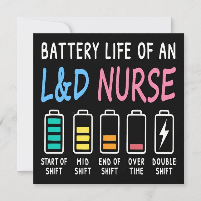 Batteriliv för L&D-sköterska humor diagram (Framsida)