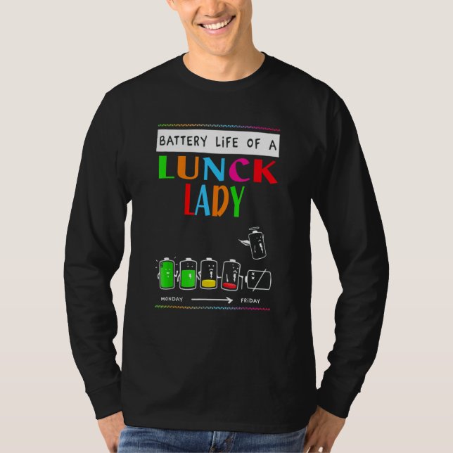 Batterilivslängd Dam måndag till Fredag T Shirt (Framsida)