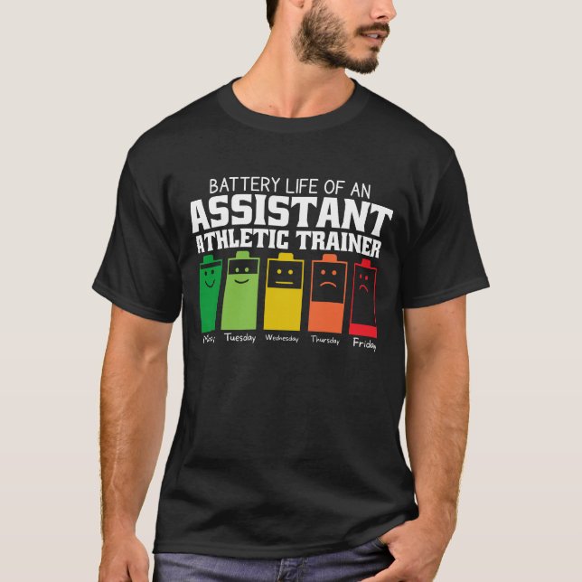 Batterilivslängd för en assisterande sporttränare t shirt (Framsida)