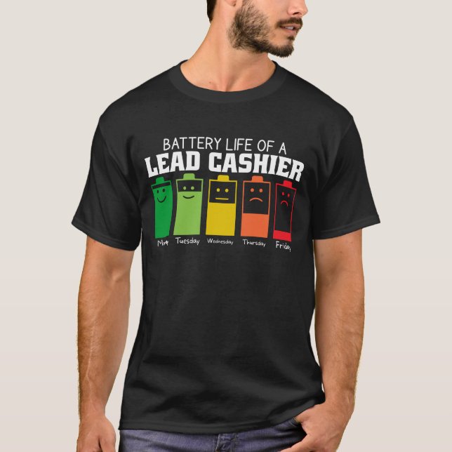 Batterilivslängd för en blykassör t shirt (Framsida)
