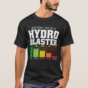 Batterilivslängd för en Hydroblaster T Shirt