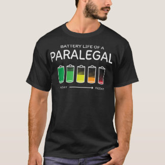 Batterilivslängd för en juridisk assistent för par t shirt