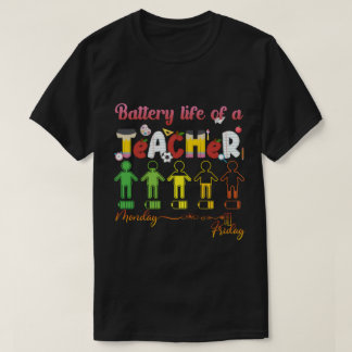 Batterilivslängd för en Lärares PNG-publiceringsde T Shirt