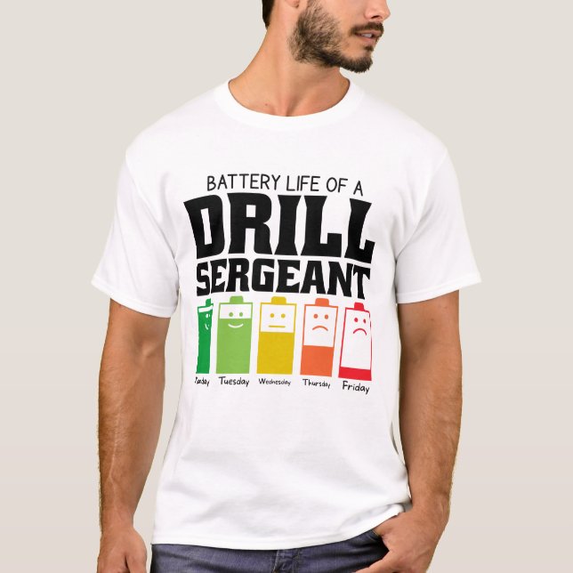 Batterilivslängd för en övningsinspektör t shirt (Framsida)
