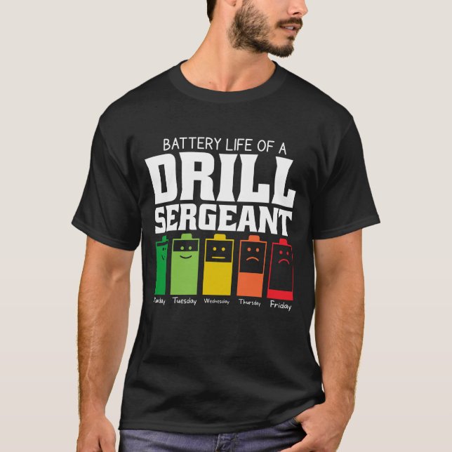 Batterilivslängd för en övningsinspektör t shirt (Framsida)