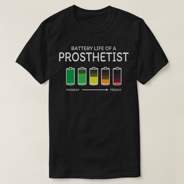Batterilivslängd för en protestikapersonal t shirt (Design framsida)