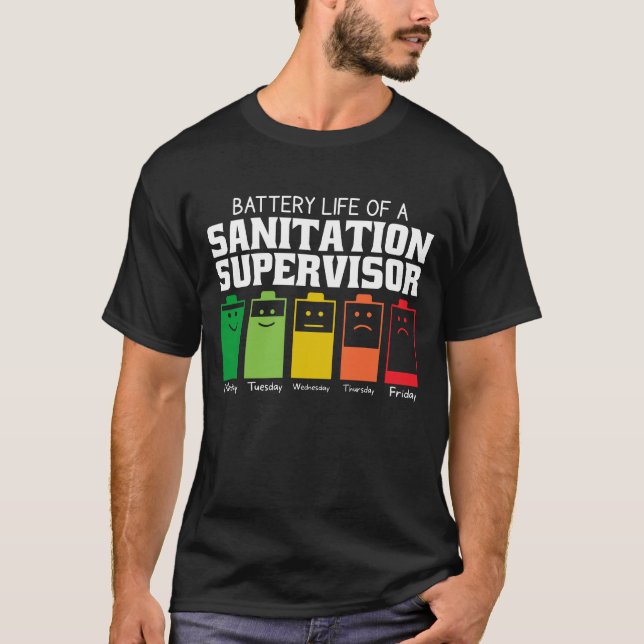 Batterilivslängd för en sanitetsövervakare t shirt (Framsida)