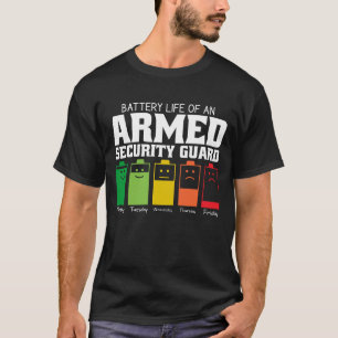 Batterilivslängd för ett försvarat säkerhetsvakter t shirt