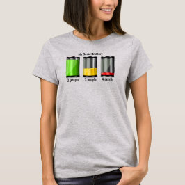 Batterinivåer i social t shirt