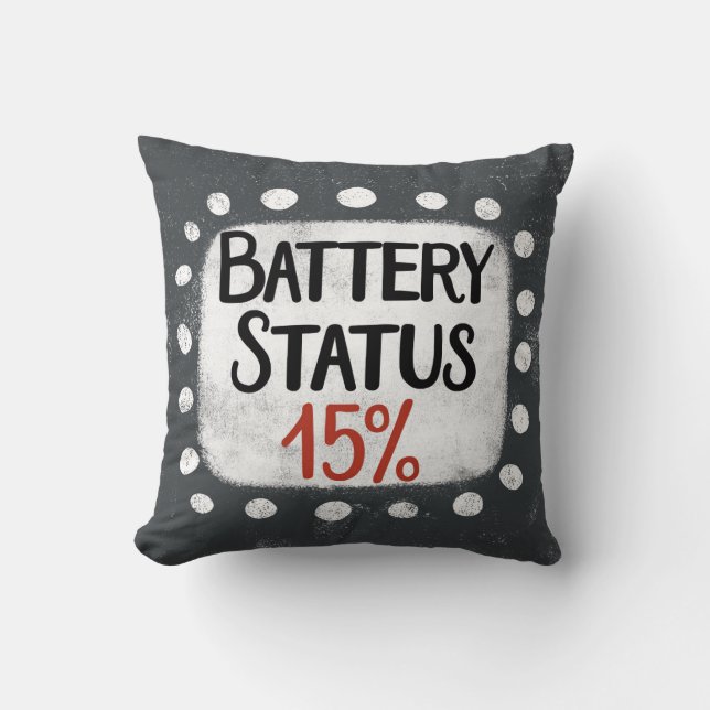 Batteristatus 15 % Dekorativ kudde (Framsida)
