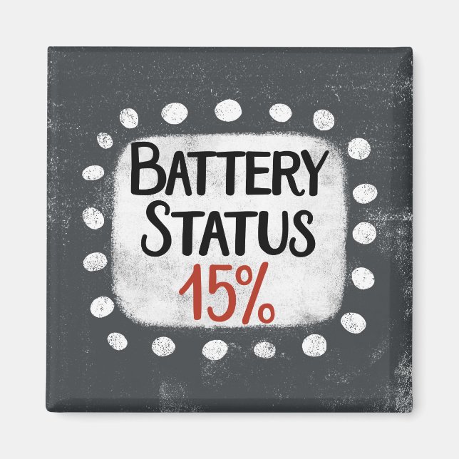 Batteristatus 15 % kylskåp, magnet (Framsidan)