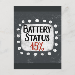 Batteristatus 15 procents vykort