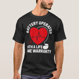 Batteristyrd Pacemaker-mottagare Hjärtattack T Shirt