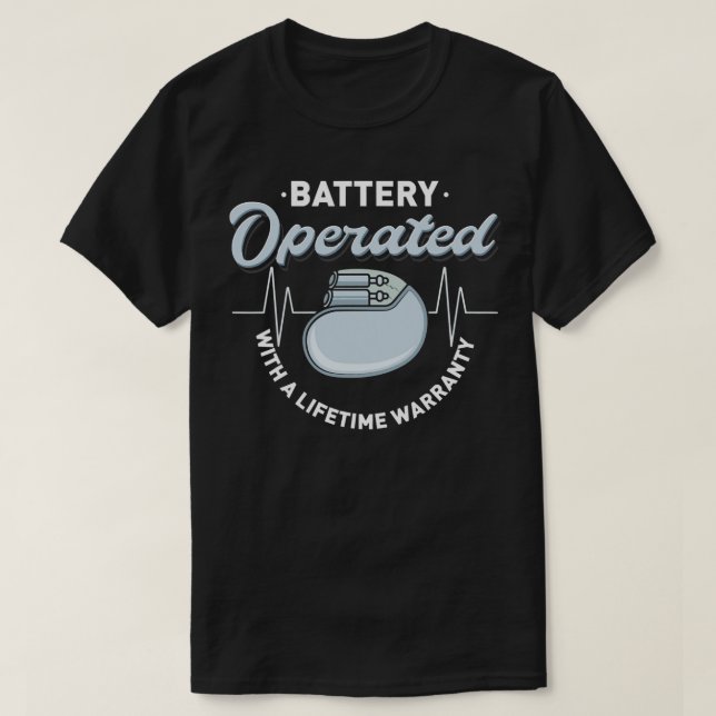 Batteristyrd Pacemaker-mottagare Hjärtattack  T Shirt (Design framsida)