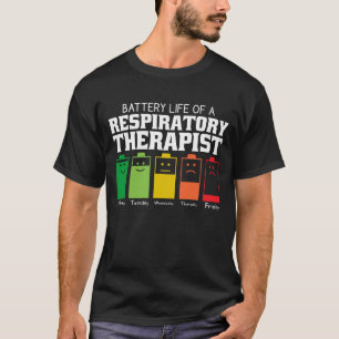 Batteritid för andningsbehandlare t shirt