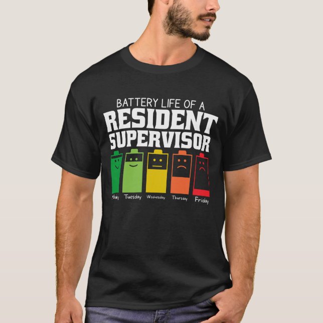 Batteritid för en boendeansvarig t shirt (Framsida)