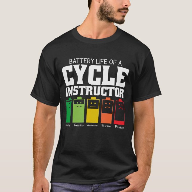 Batteritid för en cykelinstruktör t shirt (Framsida)