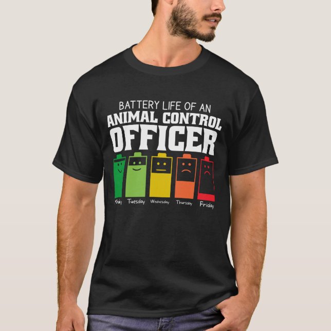 Batteritid för en djurkontrolltjänsteman t shirt (Framsida)
