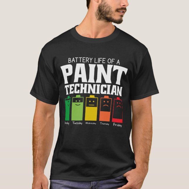 Batteritid för en färgtekniker t shirt (Framsida)