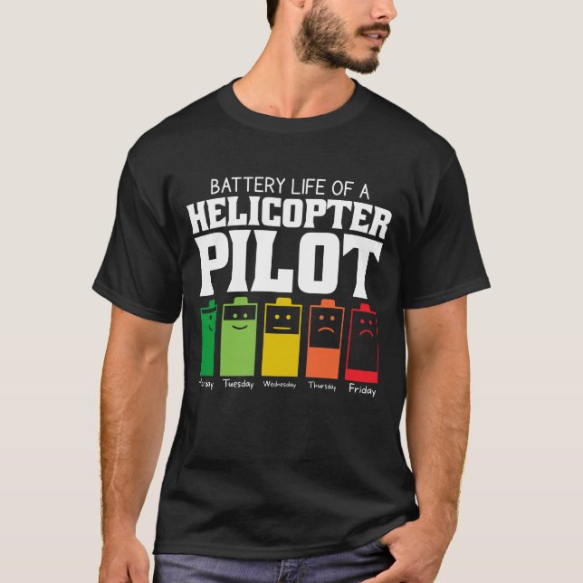 Batteritid för en helikopterpilot t shirt (Framsida)