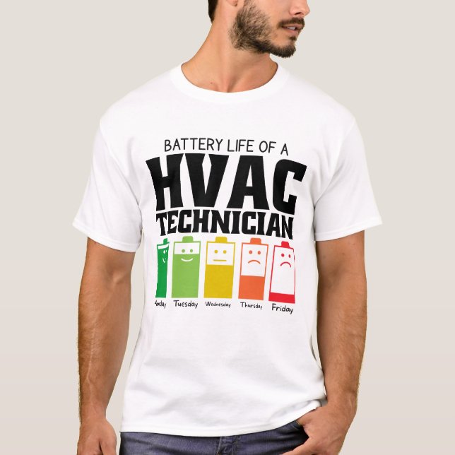 Batteritid för en HVAC-tekniker T Shirt (Framsida)