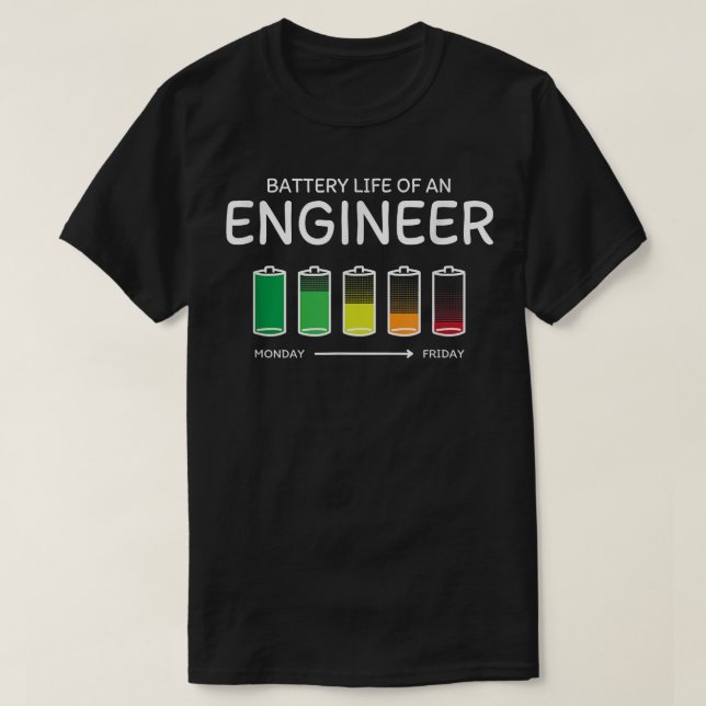 Batteritid för en Ingenjör Friends Engineering Bu T Shirt (Design framsida)