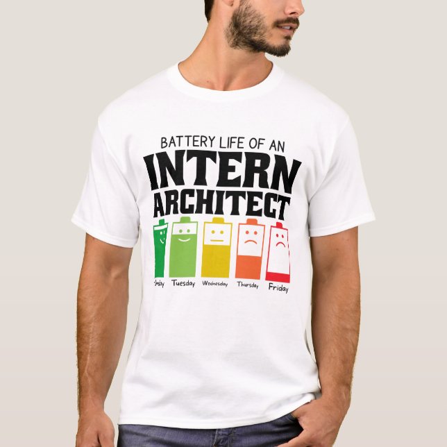 Batteritid för en intern arkitekt t shirt (Framsida)