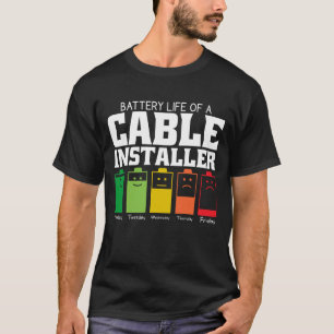 Batteritid för en kabelinstallatör t shirt