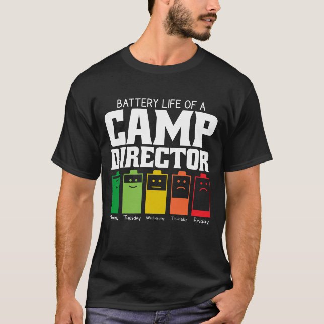 Batteritid för en lägerledare t shirt (Framsida)