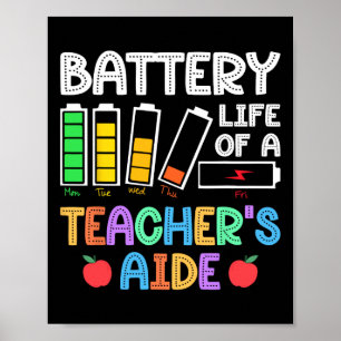 Batteritid för en lärare som arbetar i en stant-pa poster