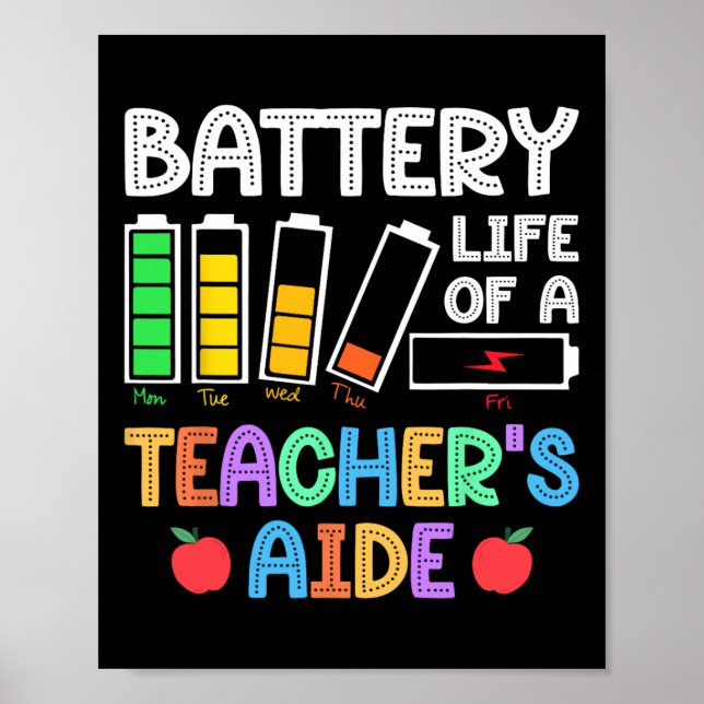 Batteritid för en lärare som arbetar i en stant-pa poster (Framsidan)
