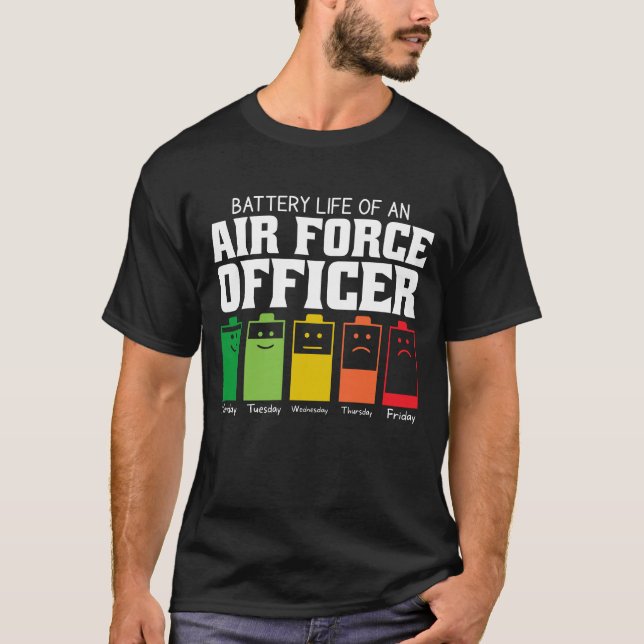 Batteritid för en Luft-styrkans officer T Shirt (Framsida)