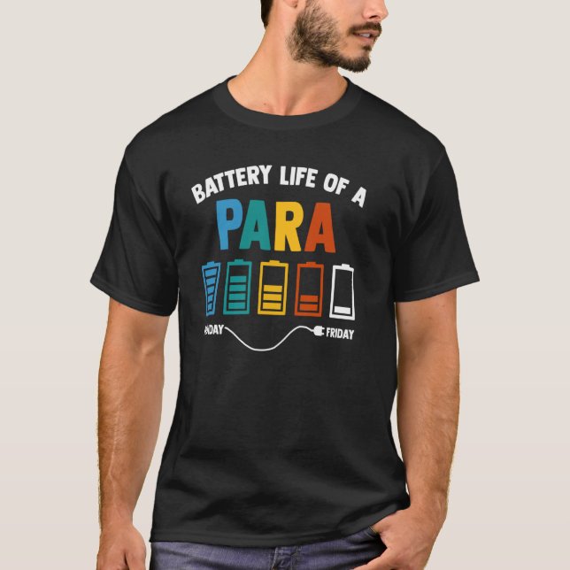 Batteritid för en paraprofessionell lärare Teache T Shirt (Framsida)