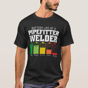 Batteritid för en pipefitter Welder T Shirt
