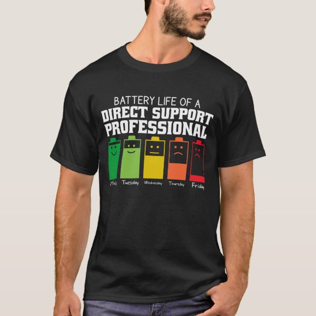 Batteritid för en Professionell för direktsupport T Shirt (Framsida)