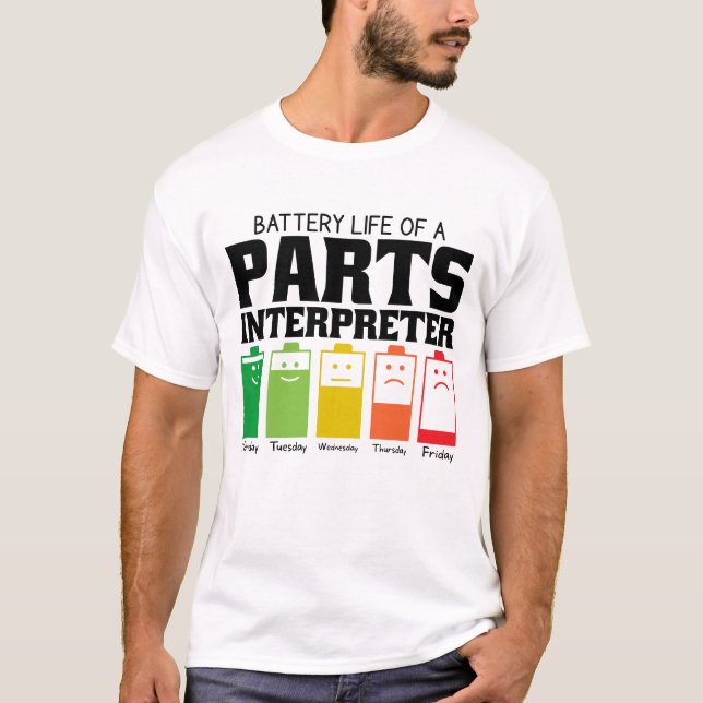 Batteritid för en reservtolk t shirt (Framsida)
