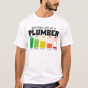 Batteritid för en rörmokare t shirt