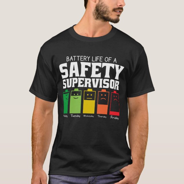 Batteritid för en säkerhetsansvarig t shirt (Framsida)