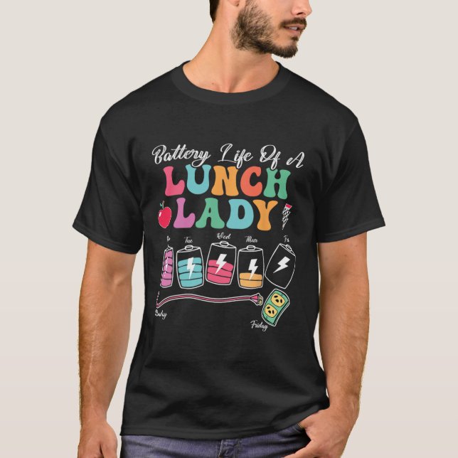 Batteritid för en skollunch Dam Back to school T Shirt (Framsida)