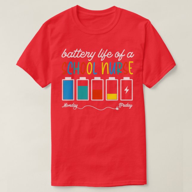 Batteritid för en skolsjuksköterska i Lycklig 100  T Shirt (Design framsida)