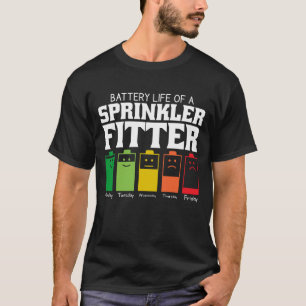 Batteritid för en sprinkler Fitter T Shirt