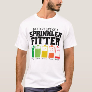 Batteritid för en sprinkler Fitter T Shirt