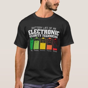 Batteritid för en tekniker för elektronisk säkerhe t shirt