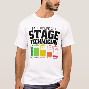 Batteritid för en tekniker på scenen t shirt