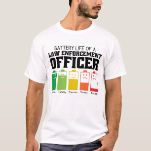 Batteritid för en Tillsatta lagar-officer T Shirt