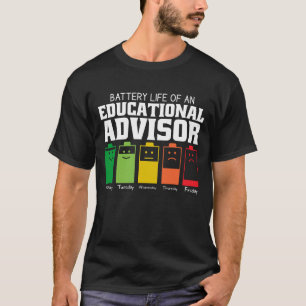 Batteritid för en utbildningsrådgivare t shirt