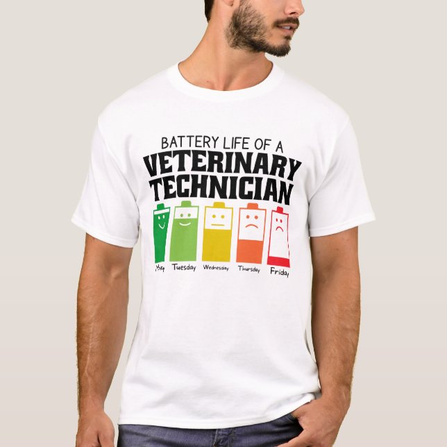 Batteritid för en veterinärtekniker t shirt (Framsida)