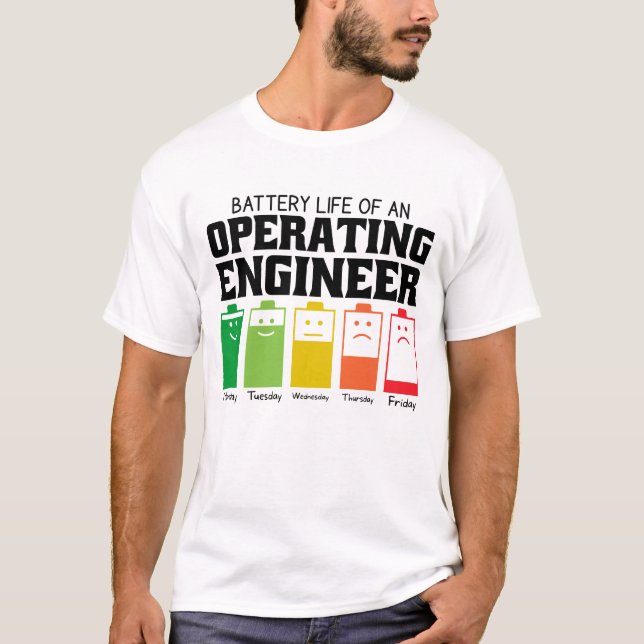 Batteritid för ett Ingenjör i drift T Shirt (Framsida)