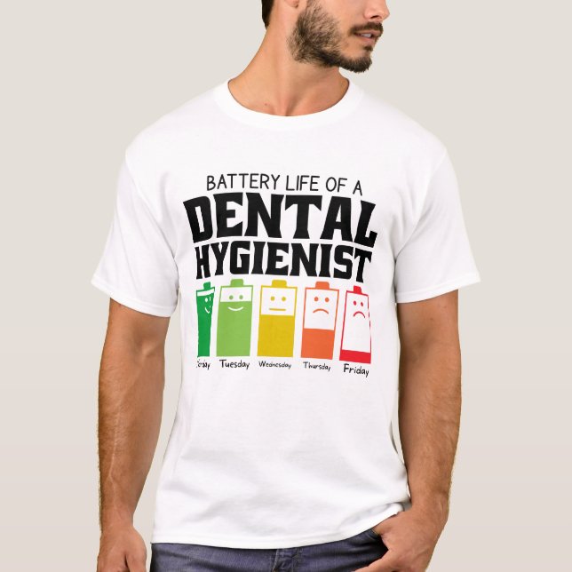 Batteritid för tandhygieniker t shirt (Framsida)