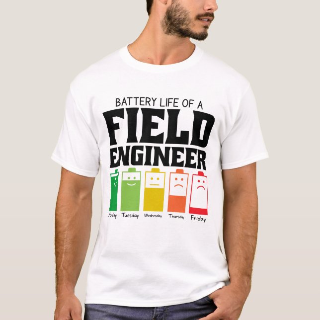 Batteritid i Fält Ingenjör T Shirt (Framsida)